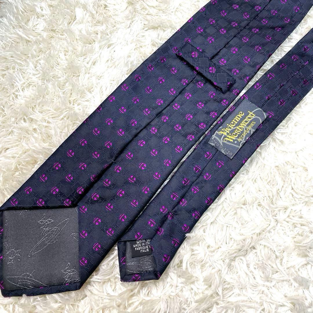 極美品✨ ヴィヴィアンウエストウッド 伊製 オーブ柄シルクネクタイ　卒業式