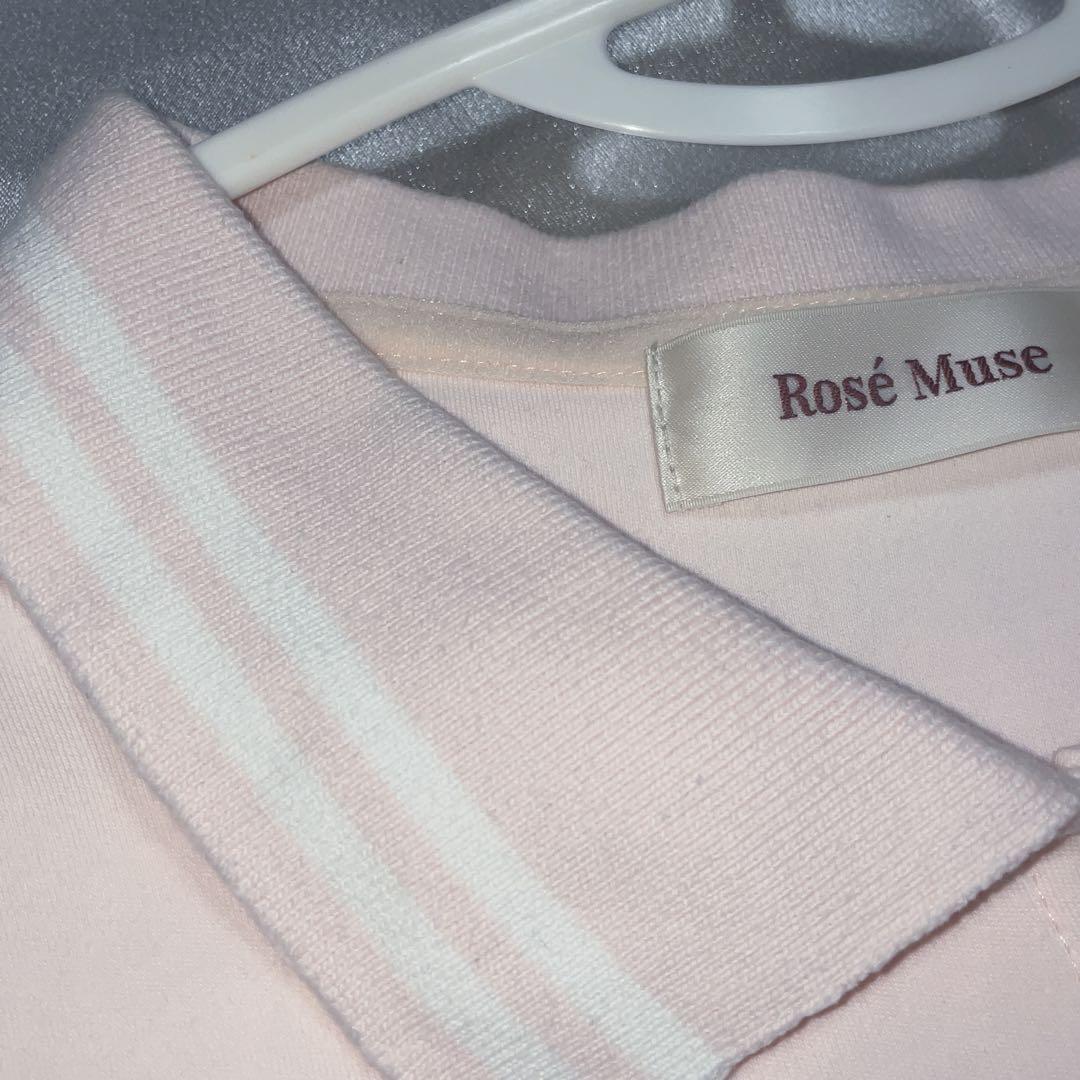 ♡美品♡ロゼミュ logo embroidery pleats polo op