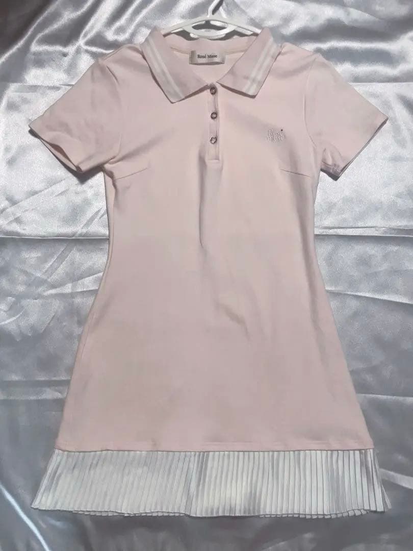 ♡美品♡ロゼミュ logo embroidery pleats polo op
