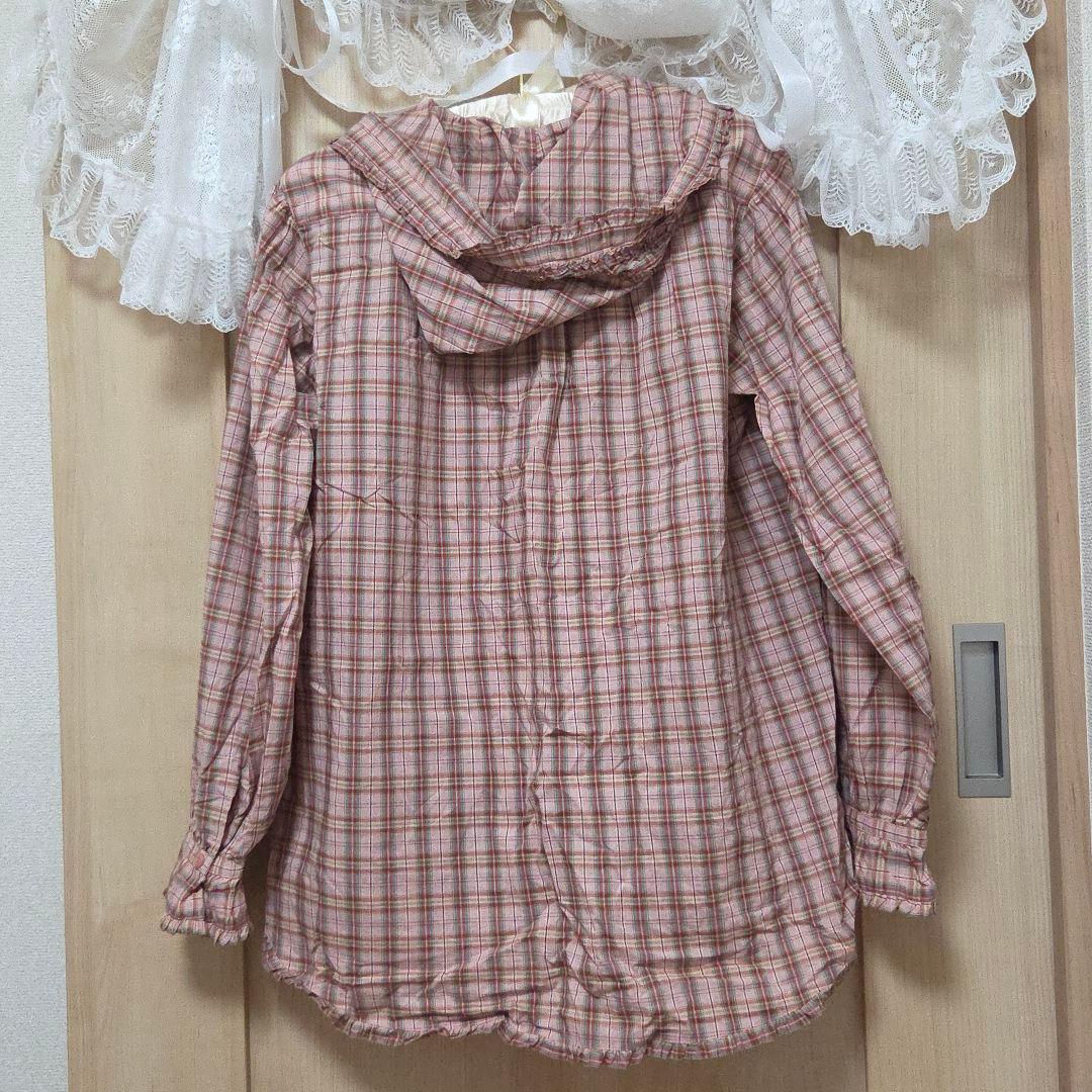 PINK HOUSEチェック柄フード付ブラウス 新品未使用・即購入️⭕️セール中