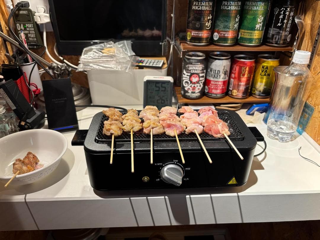[山善] 焼き鳥焼き器 減煙 電気七輪 卓上 焼き鳥 焼肉 ひとり占めグリル *