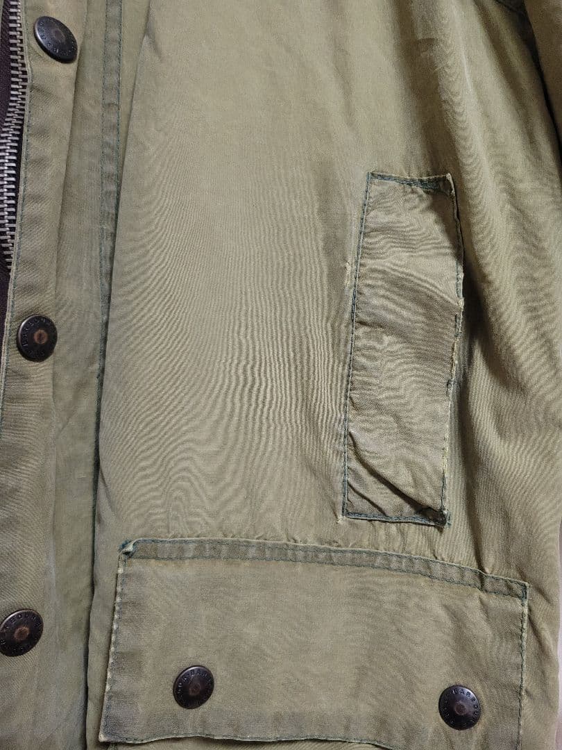 80s Barbour BEAUFORT 2ワラント 英国製 フェード 雰囲気系