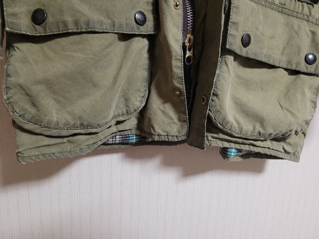 80s Barbour BEAUFORT 2ワラント 英国製 フェード 雰囲気系