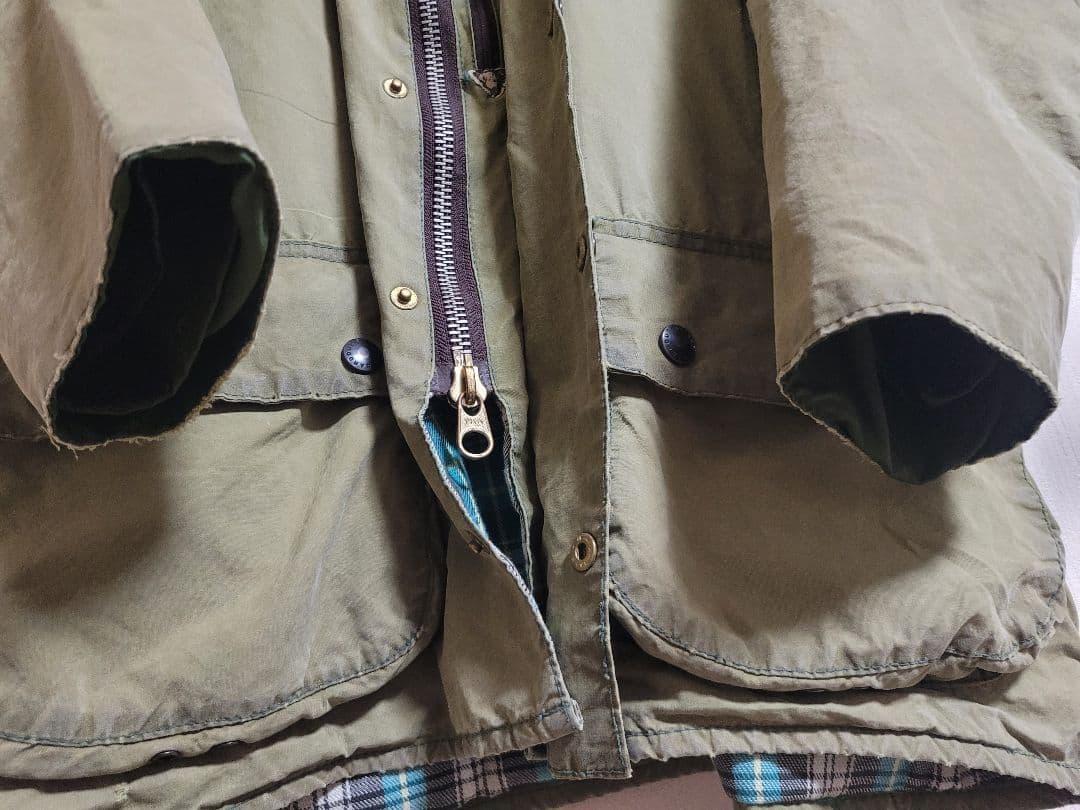 80s Barbour BEAUFORT 2ワラント 英国製 フェード 雰囲気系