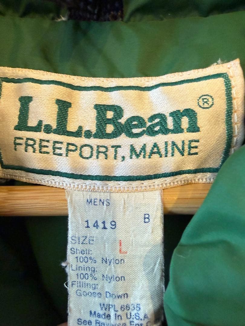 L.L.Bean グリーンダウンベスト Lサイズ