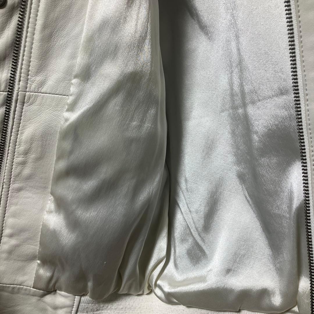 コ*ー様 【限定SALE】adidas ホワイトレザー ライダースジャケット ビ
