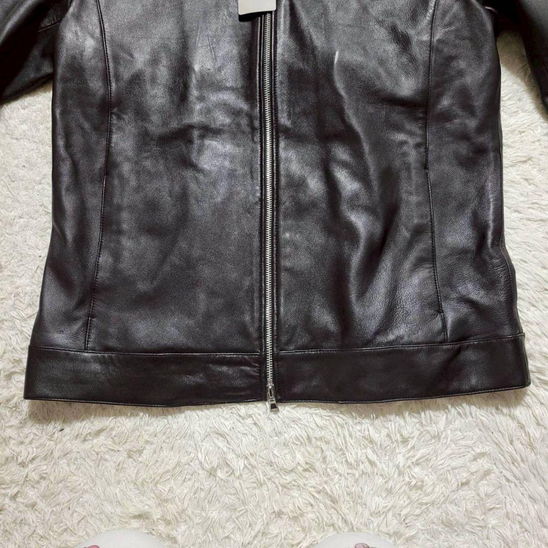 新品タグ付き✨ ナノユニバース 羊革 シングルライダース ジャケット 黒 XL
