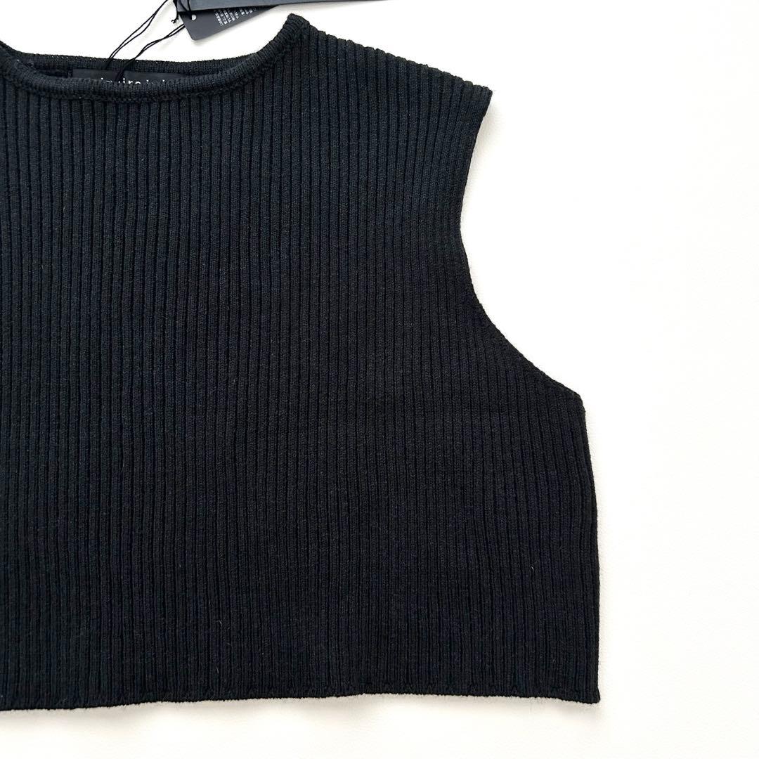 新品タグ付き mizuiro ind　short vest 黒 ショートベスト