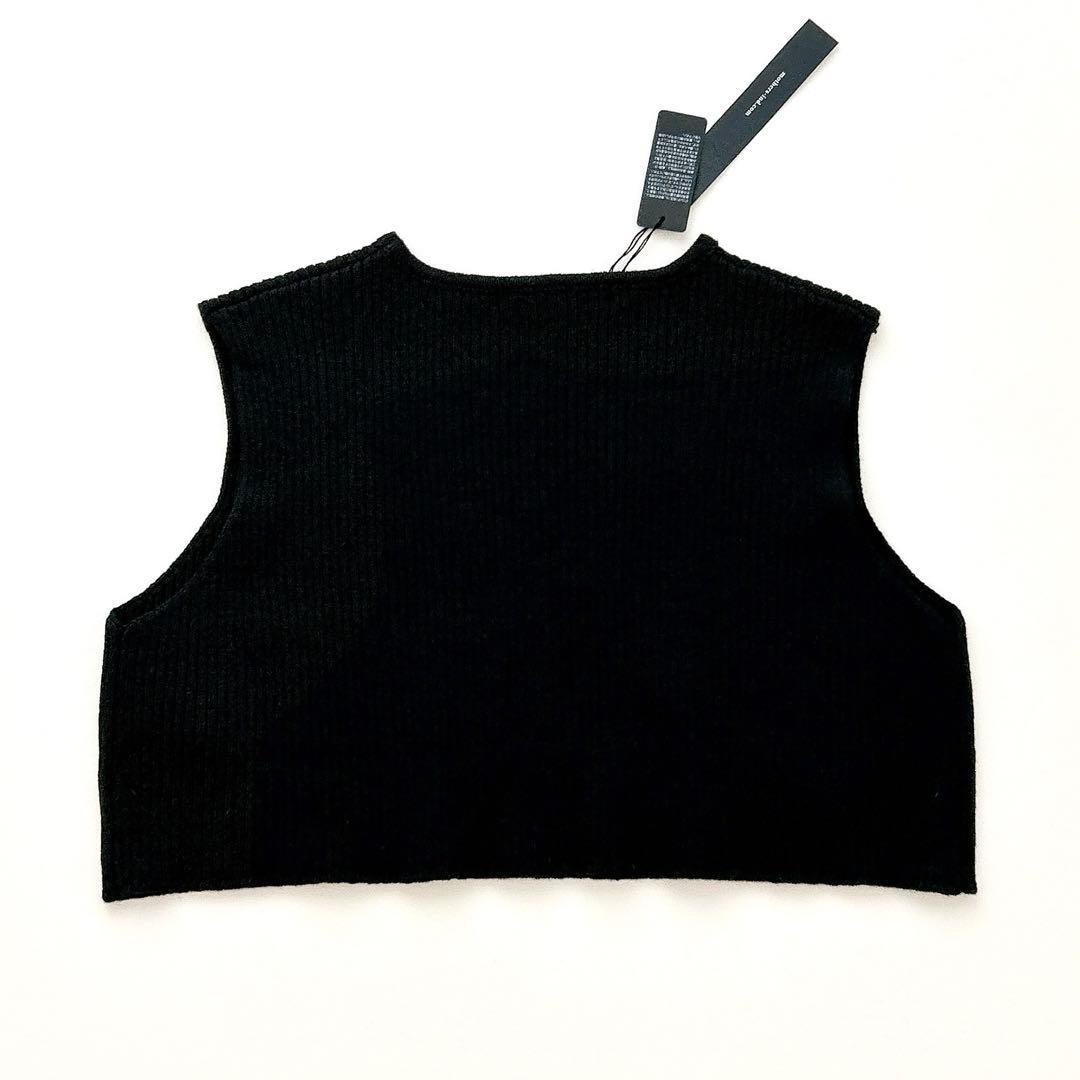 新品タグ付き mizuiro ind　short vest 黒 ショートベスト