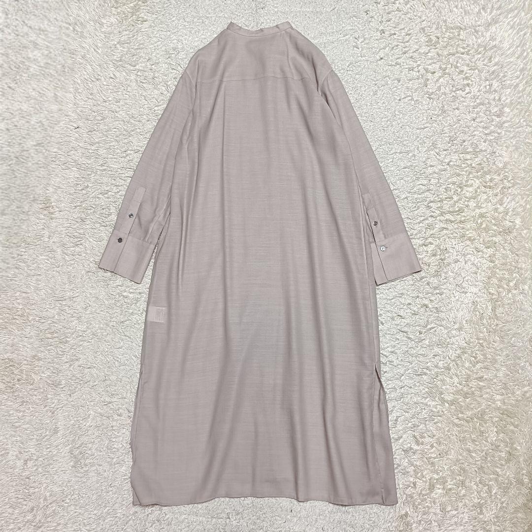 【美品】セオリーリュクス バンドカラー 洗えるシャツドレス ワンピース 38