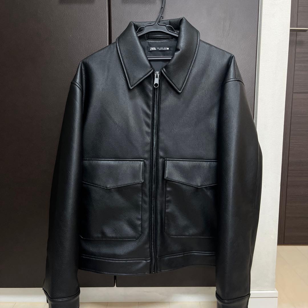 ZARA 黒 フェイクレザージャケット　　最終値下げです