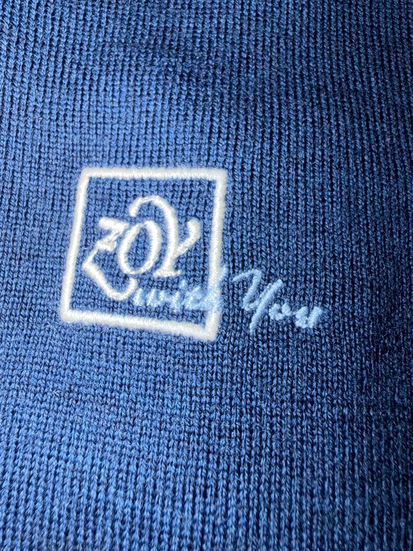 ZOY ゾーイ　メンズ　ネイビー クルーネックセーター　防風地付き　Mサイズ