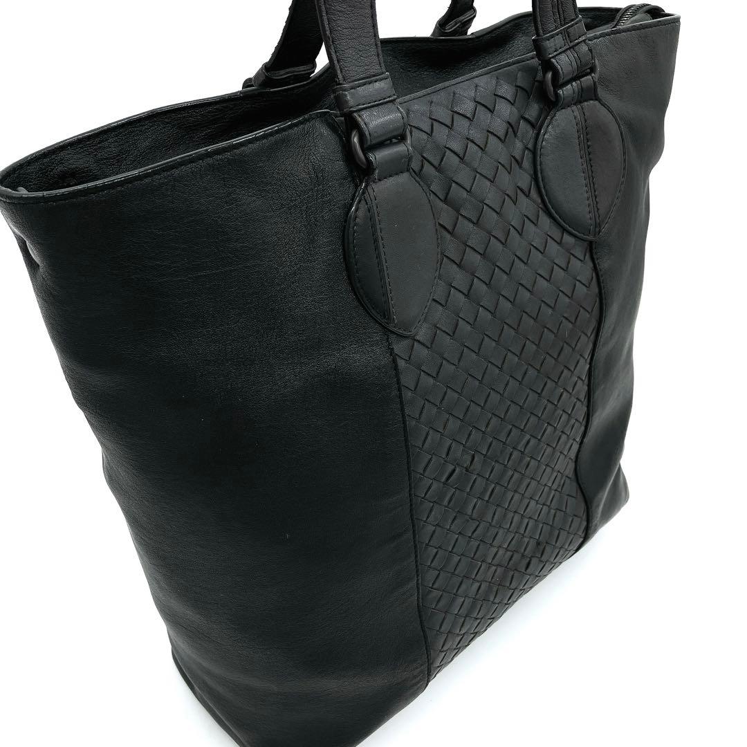 【BOTTEGA VENETA】2wayバッグ　イントレチャート　レザー　黒色