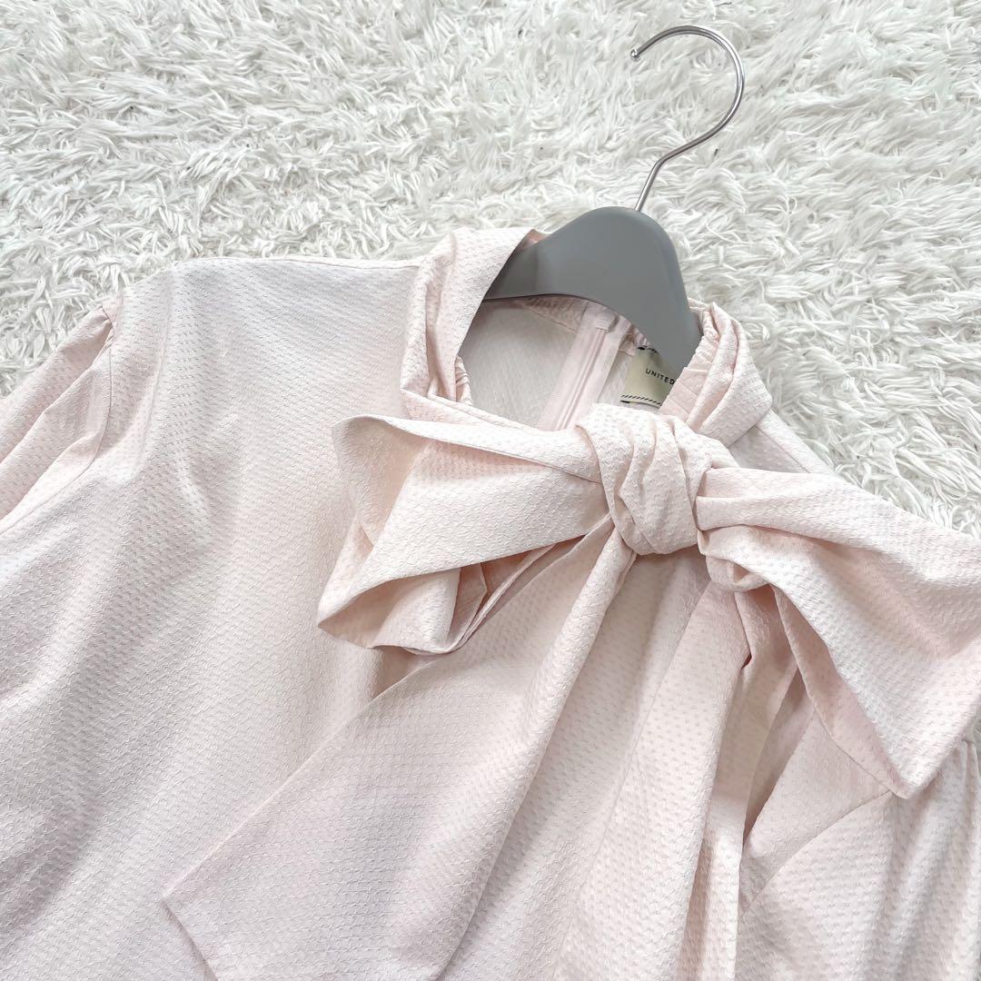 美品✨UNITEDARROWS　リボンボウタイドットドビーシャツ　2way