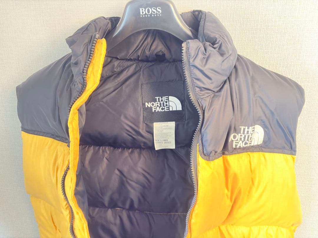 ヴィンテージ　THE NORTH FACE ヌプシ　ダウンベスト 黒/黄色