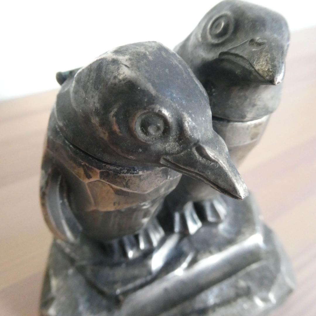 インク壺　ビンテージ／骨董品　金属製（ピューター？）　日本製