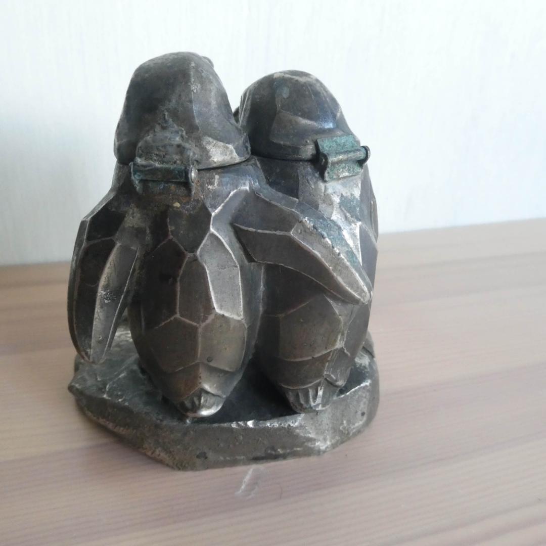インク壺　ビンテージ／骨董品　金属製（ピューター？）　日本製