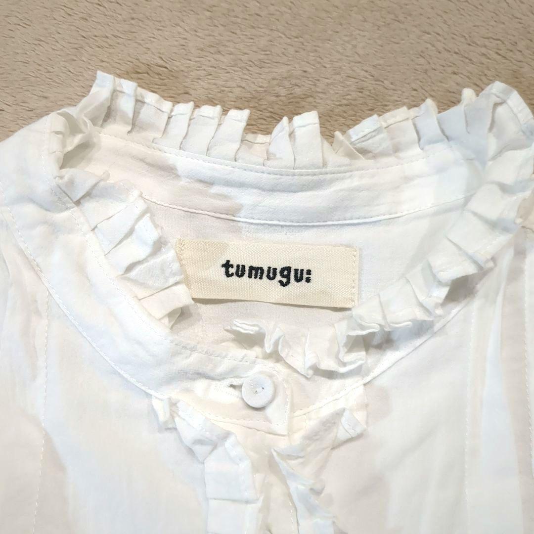 tumugu: ツムグ ふわふわコットン タック フリル ギャザー ブラウス