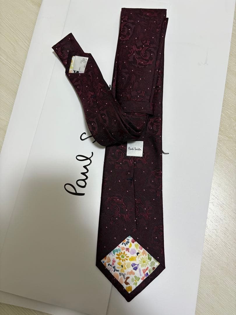 Paul Smith バーガンディ ペイズリー ネクタイ