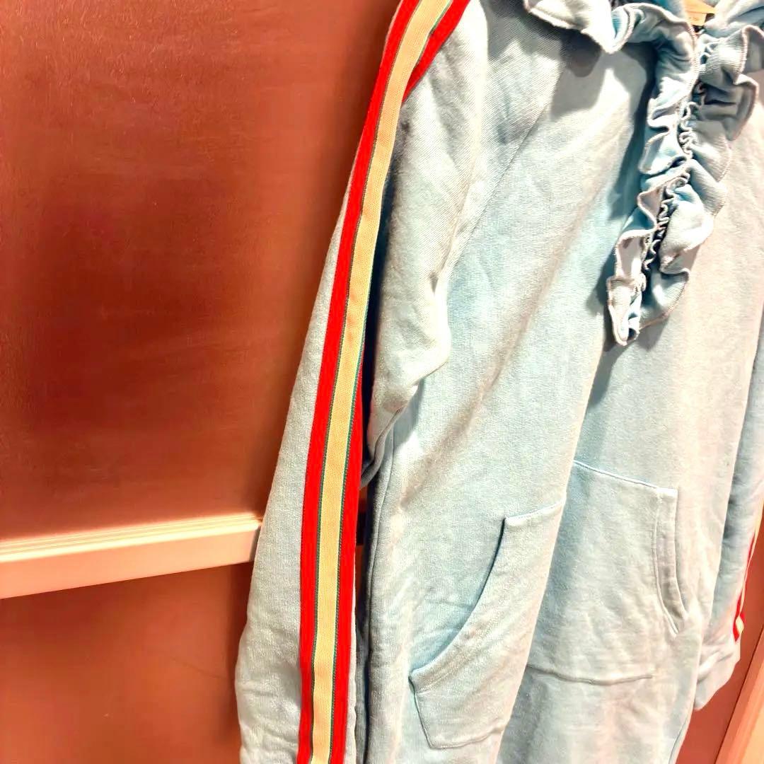 GUCCI グッチ オーバーサイズ パーカー サイドライン ブルー
