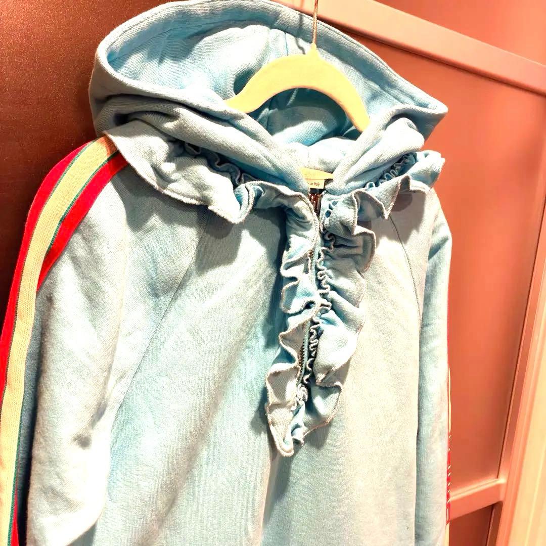 GUCCI グッチ オーバーサイズ パーカー サイドライン ブルー