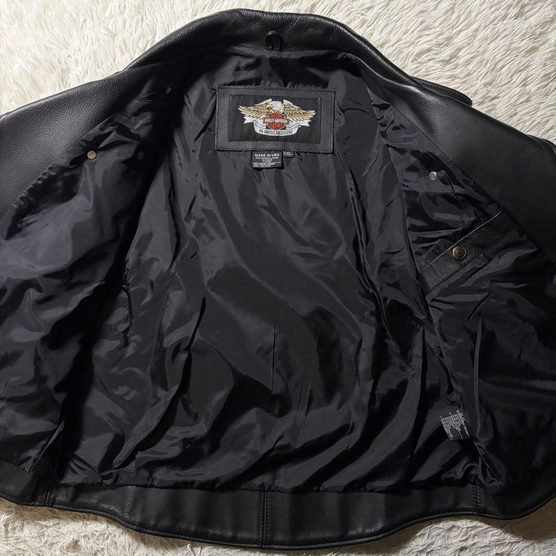 c*o様 美品■ハーレーダビッドソン　ライダースジャケット　ダブル　本革　ブラッ