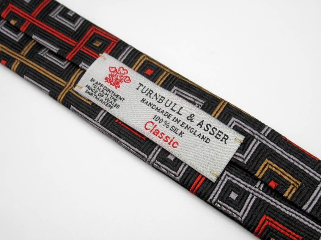 TURNBULL&ASSER ターンブル＆アッサー シルク ネクタイ 幾何学柄