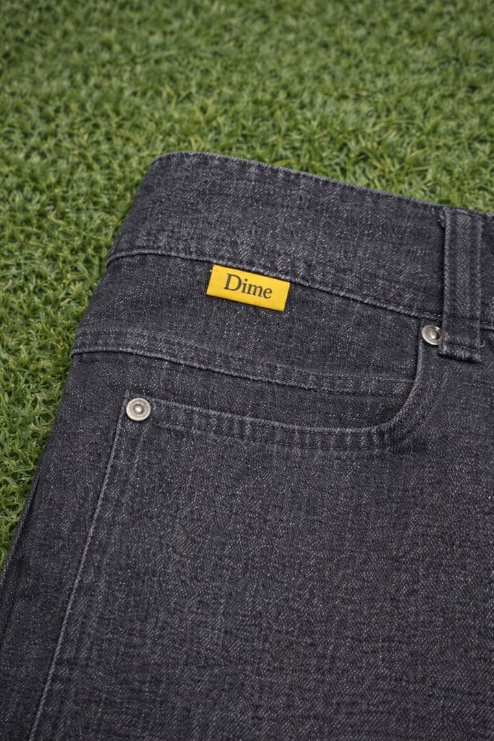 Dime ブラックデニム ワイドレッグパンツ