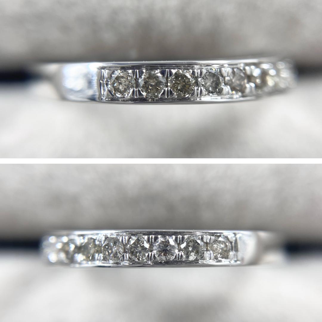 K18WG 天然ダイヤモンド 0.30ct ハーフエタニティリング
