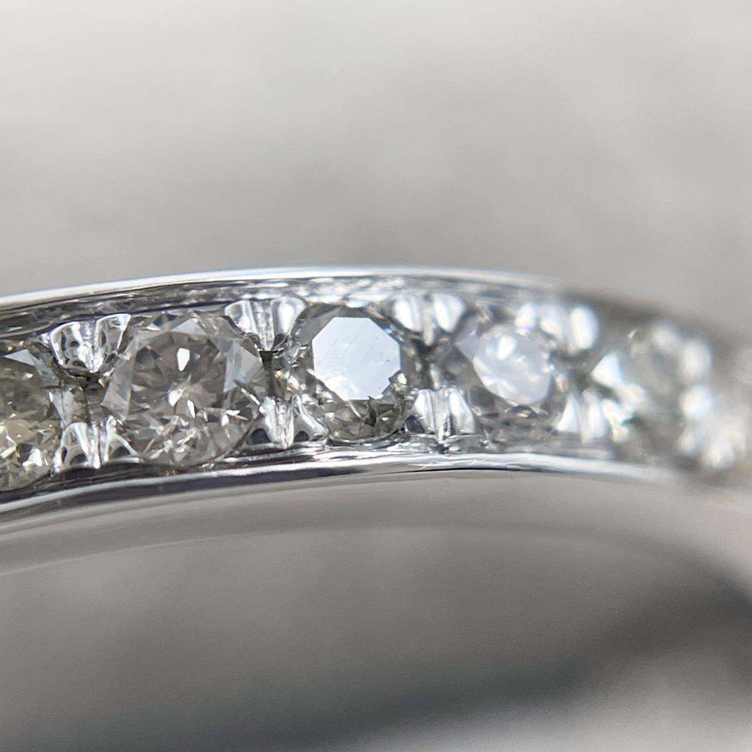 K18WG 天然ダイヤモンド 0.30ct ハーフエタニティリング