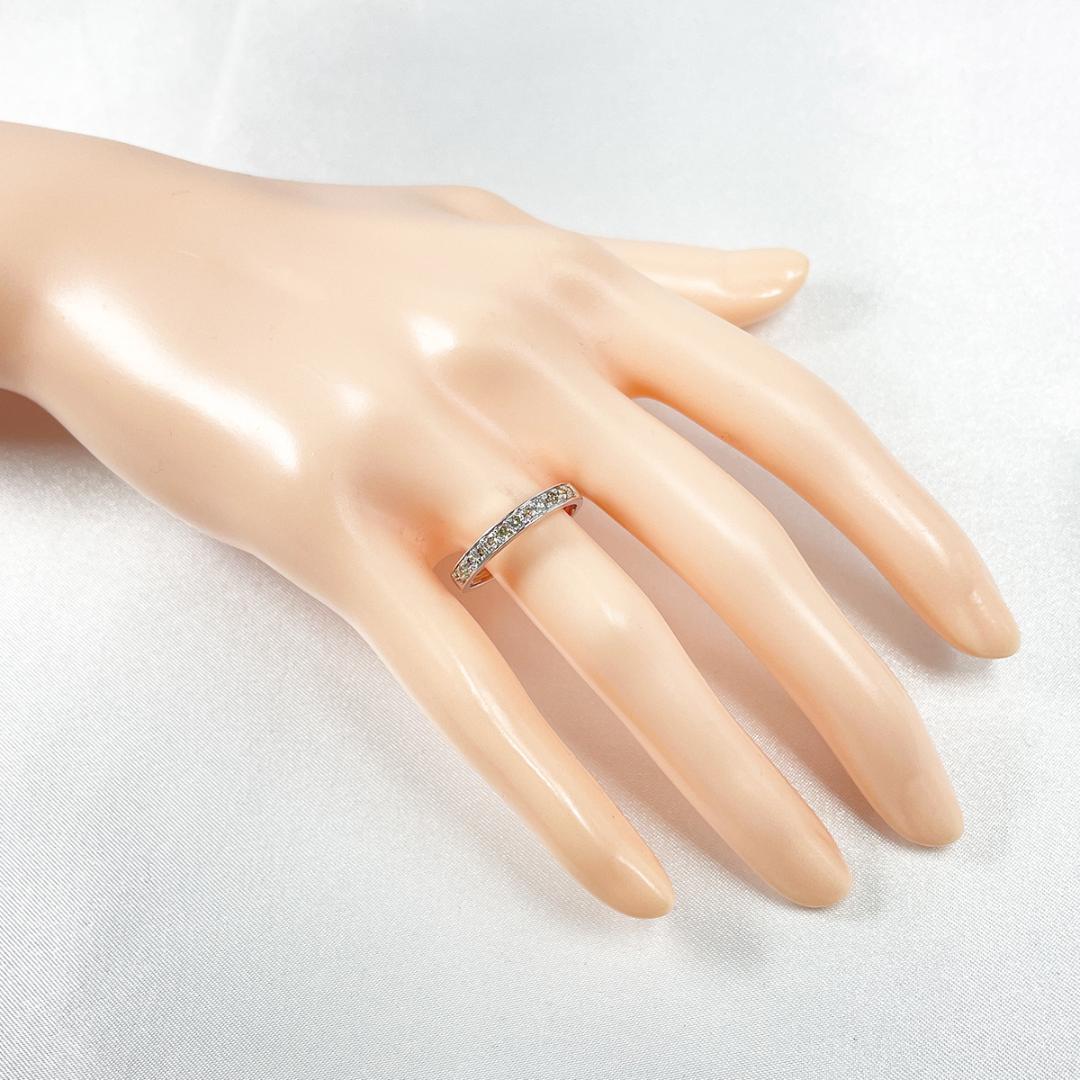K18WG 天然ダイヤモンド 0.30ct ハーフエタニティリング
