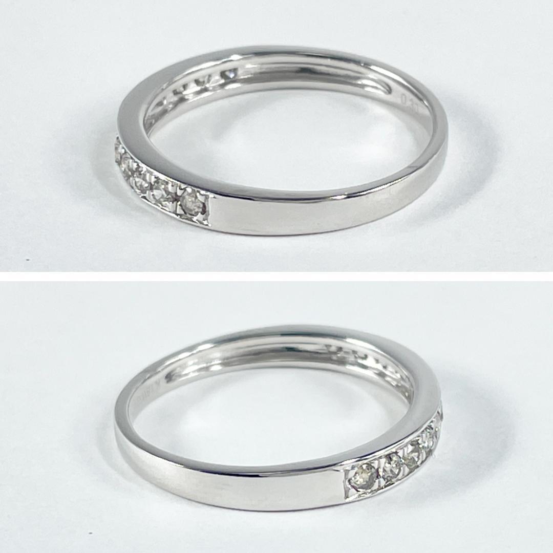 K18WG 天然ダイヤモンド 0.30ct ハーフエタニティリング