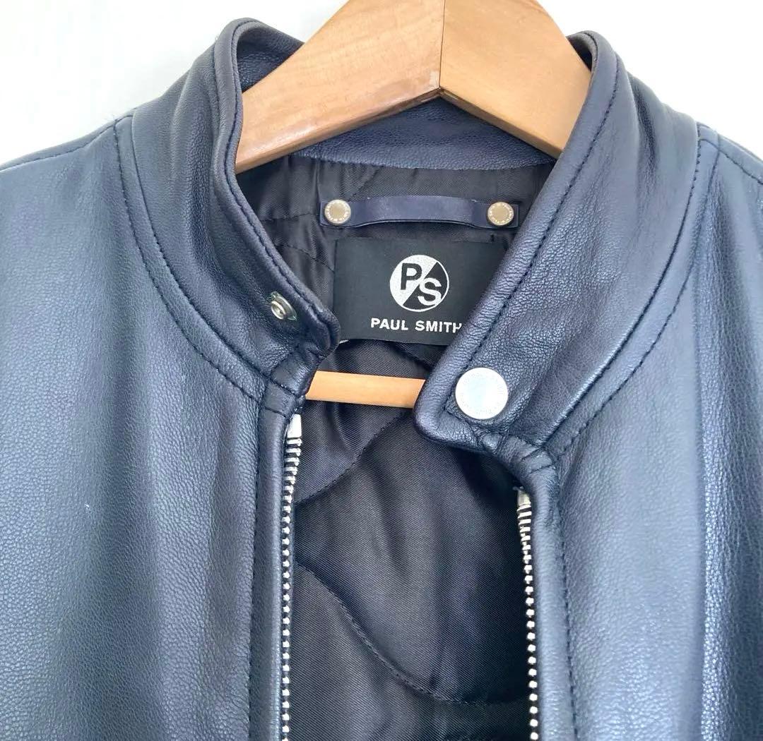 PS PAUL SMITH 本革 シングルライダースジャケットメンズS