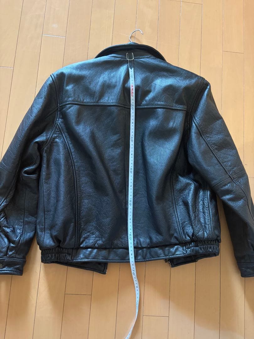 croft&barrow レザージャケット 黒 S 古着 短丈 本革 激レア