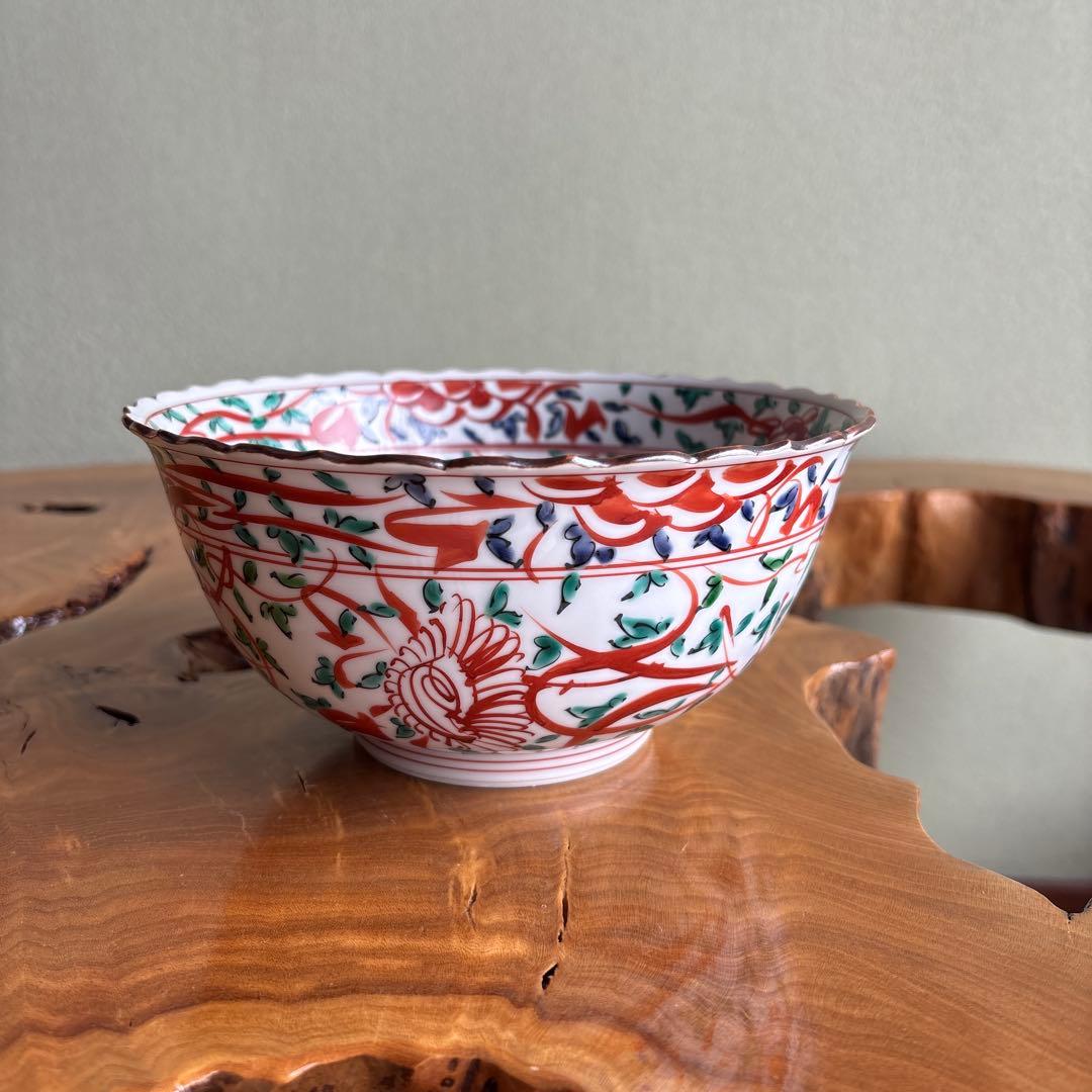 平安瑞泉造 清水焼 鉢 赤絵 盛鉢 菓子鉢 和食器 共箱