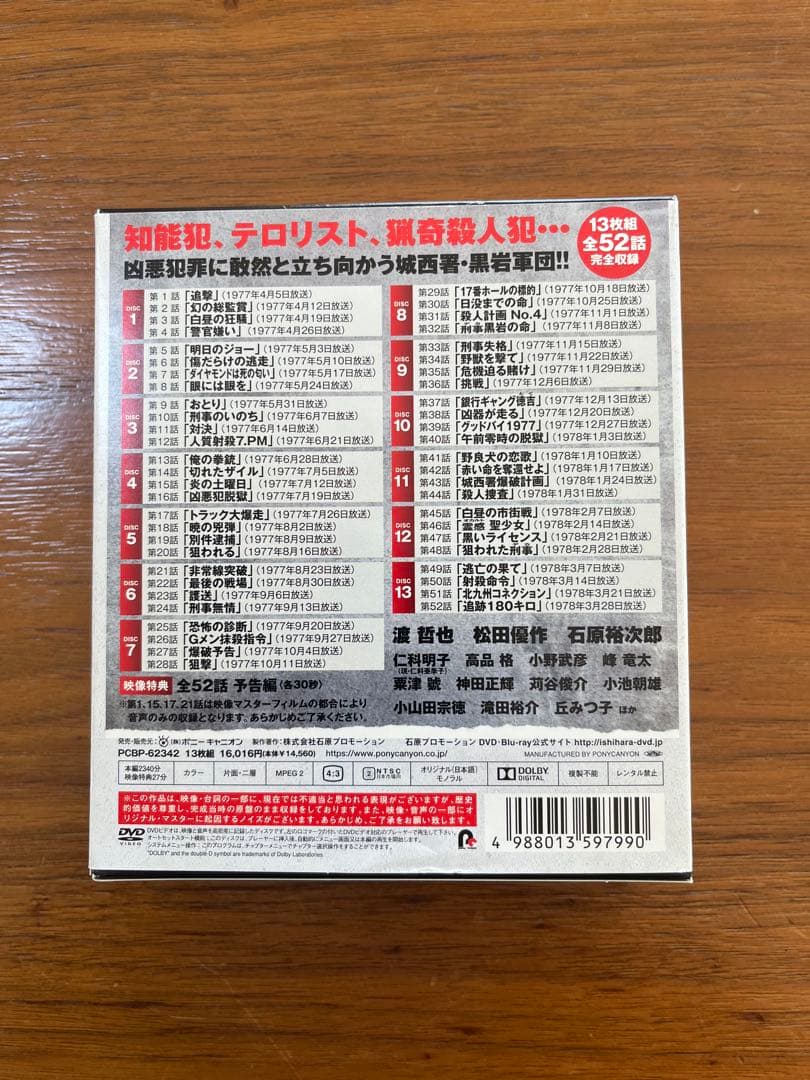 【値下げ、新品同様】ドラマ「大都会 PARTⅡ」DVD BOX