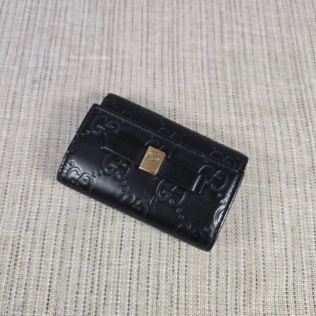 極美品　GUCCI　グッチ　グッチシマ　6連　キーケース　レザー　マーモント