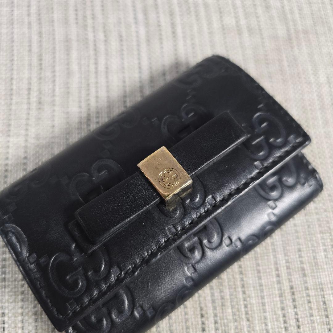 極美品　GUCCI　グッチ　グッチシマ　6連　キーケース　レザー　マーモント