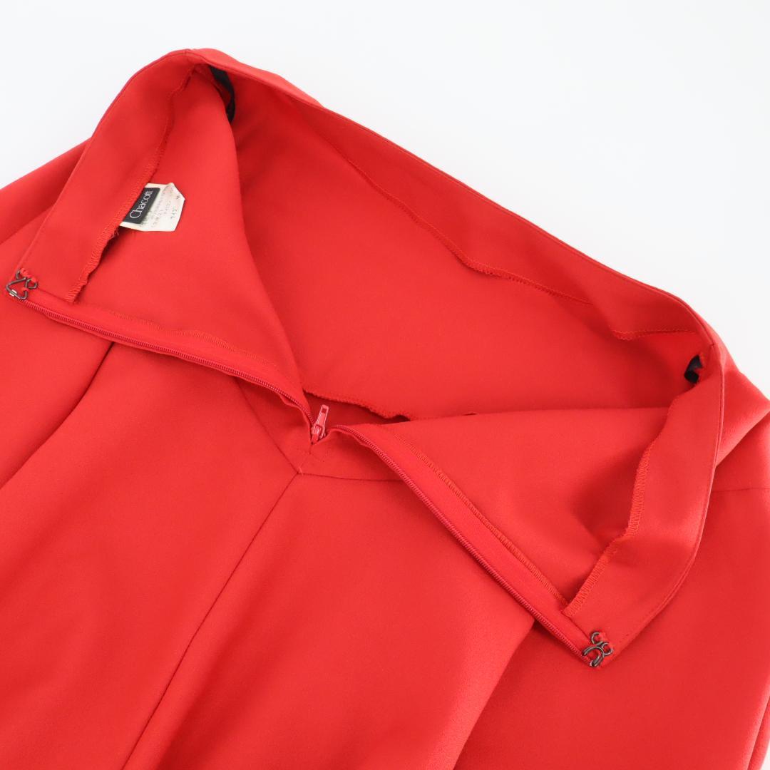【美品 日本製フラメンコ衣装】鮮やかレッド Chacott チャコット ファルダ