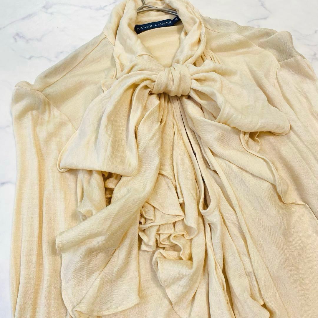 RALPH LAUREN ラルフローレン　シルク100%フリルボウタイブラウス