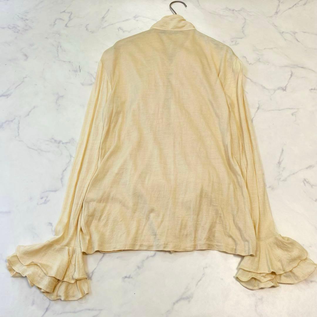 RALPH LAUREN ラルフローレン　シルク100%フリルボウタイブラウス
