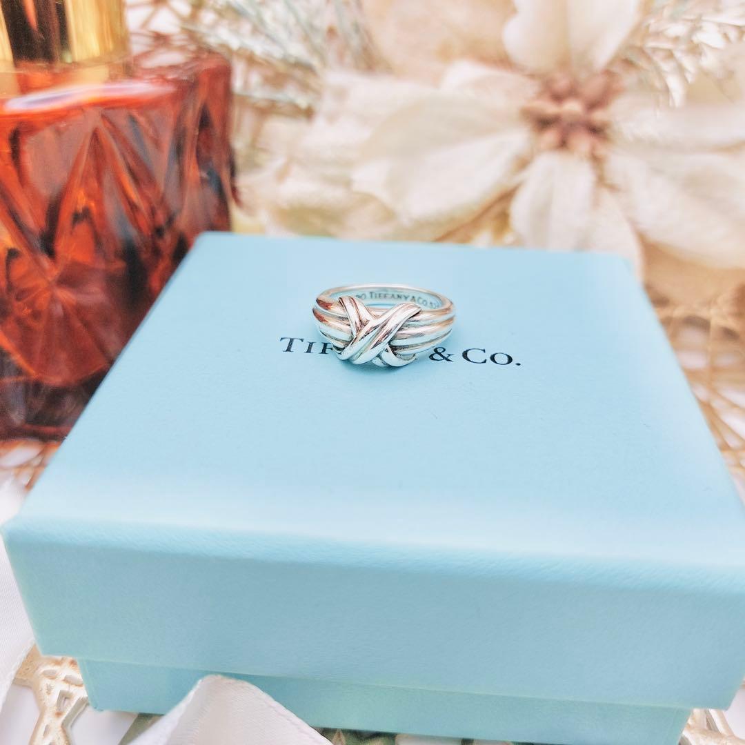 【美品】Tiffany ティファニーシグネチャーリング 指輪 9号