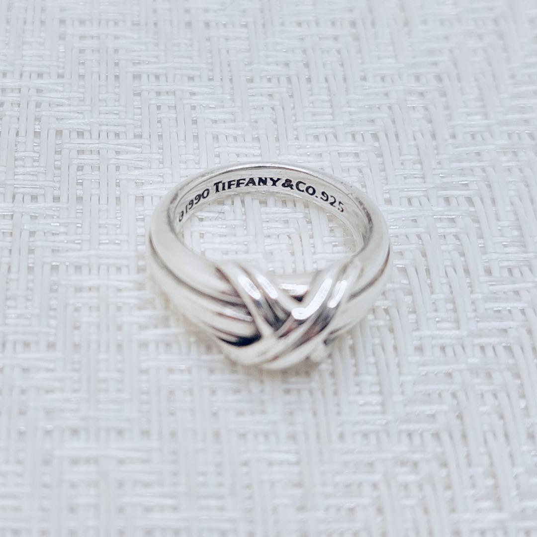 【美品】Tiffany ティファニーシグネチャーリング 指輪 9号
