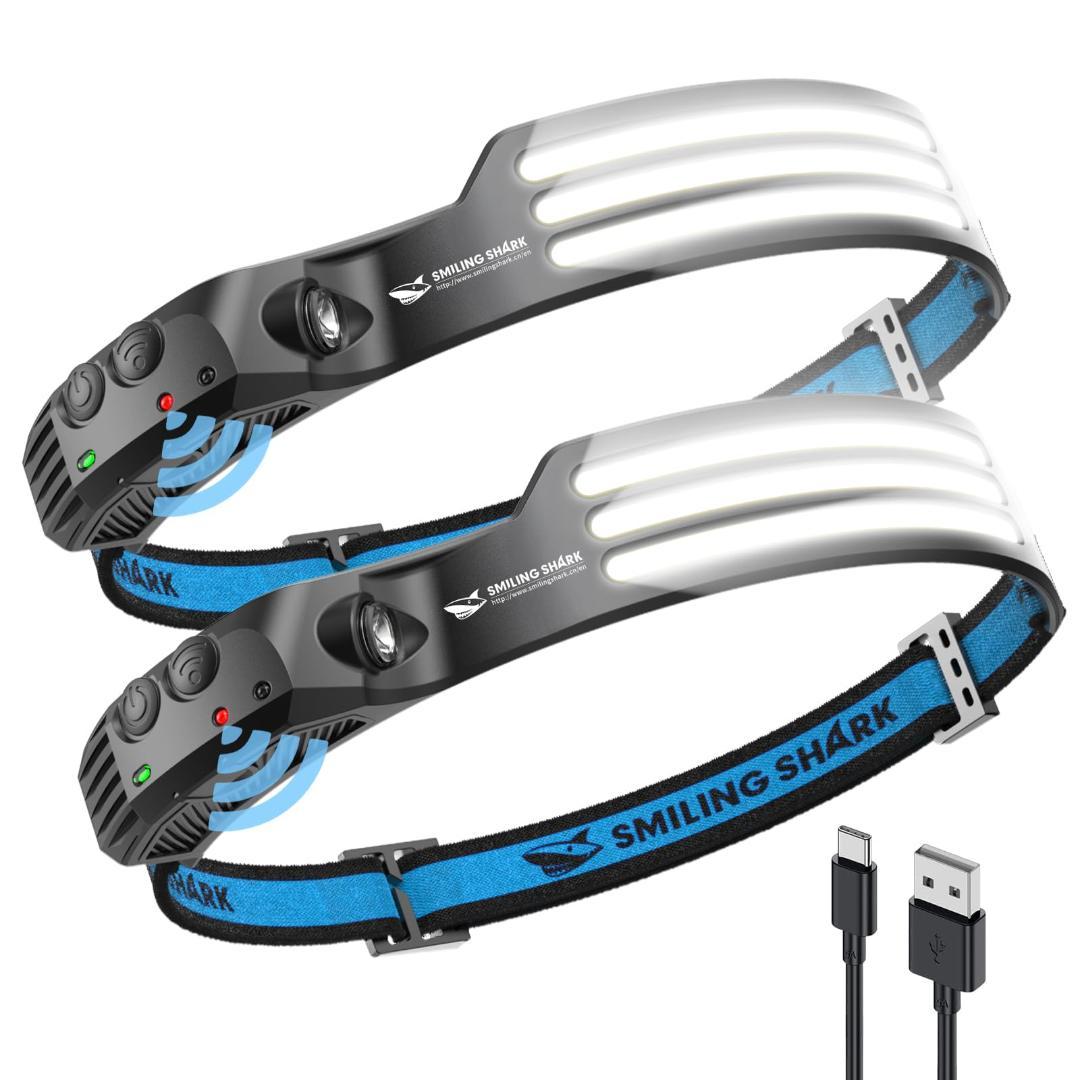 Smiling Shark 充電式 LED ヘッドライト, 【最新款・PSE认A