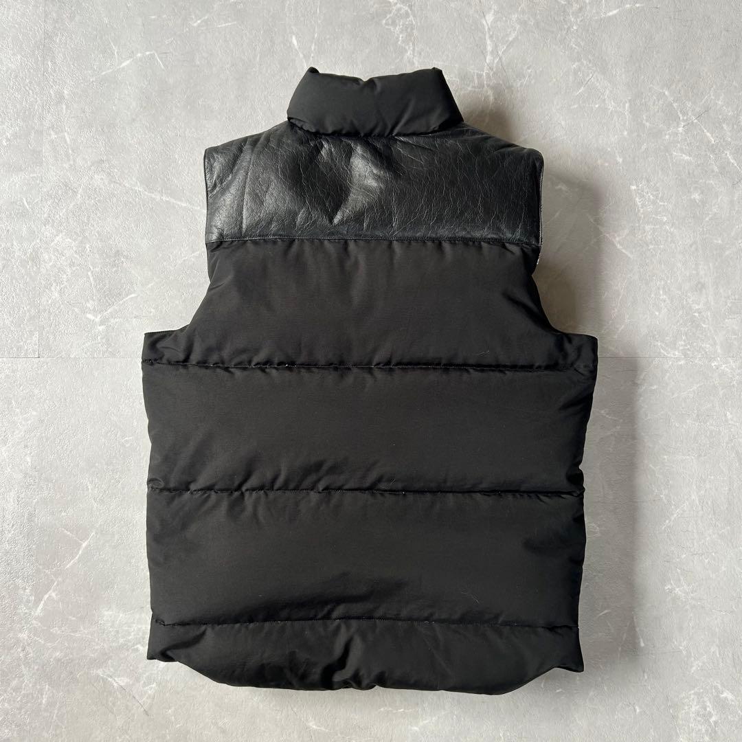Penfield EDIFICE 別注 60/40 ダウンベスト 本革レザー 黒