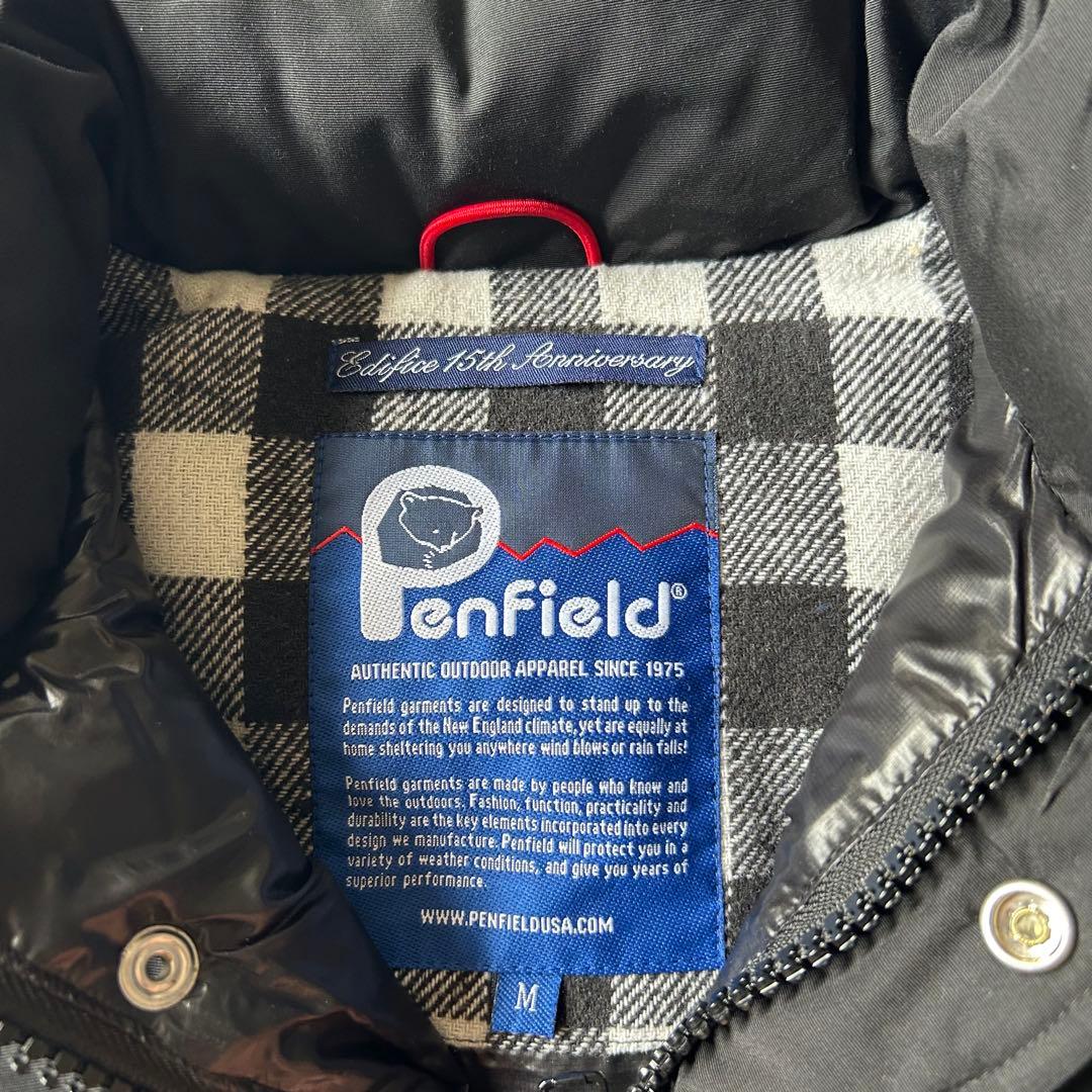 Penfield EDIFICE 別注 60/40 ダウンベスト 本革レザー 黒