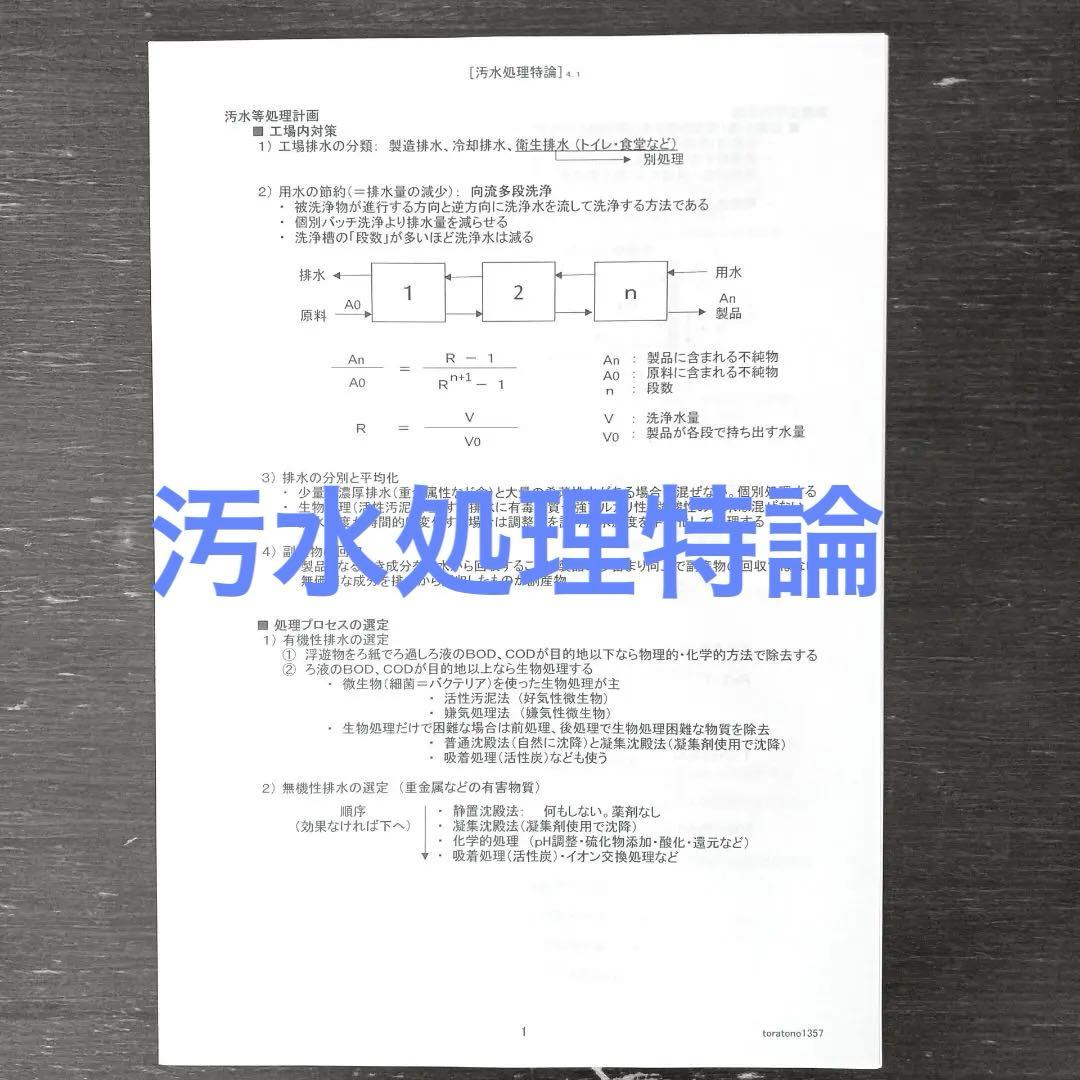 【これだけ合格ノート　水質２種】　公害防止管理者