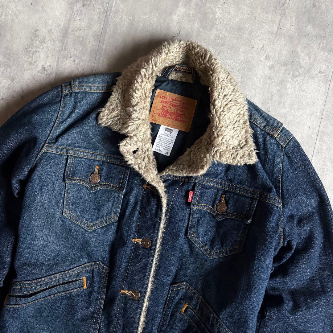 【00s Levi's】デニムジャケット　ボア　キルティング　メキシコ製　短丈