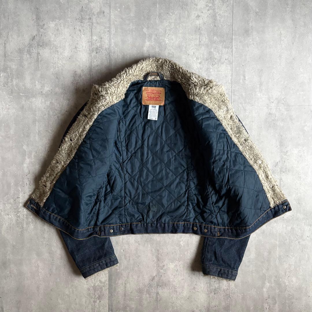 【00s Levi's】デニムジャケット　ボア　キルティング　メキシコ製　短丈