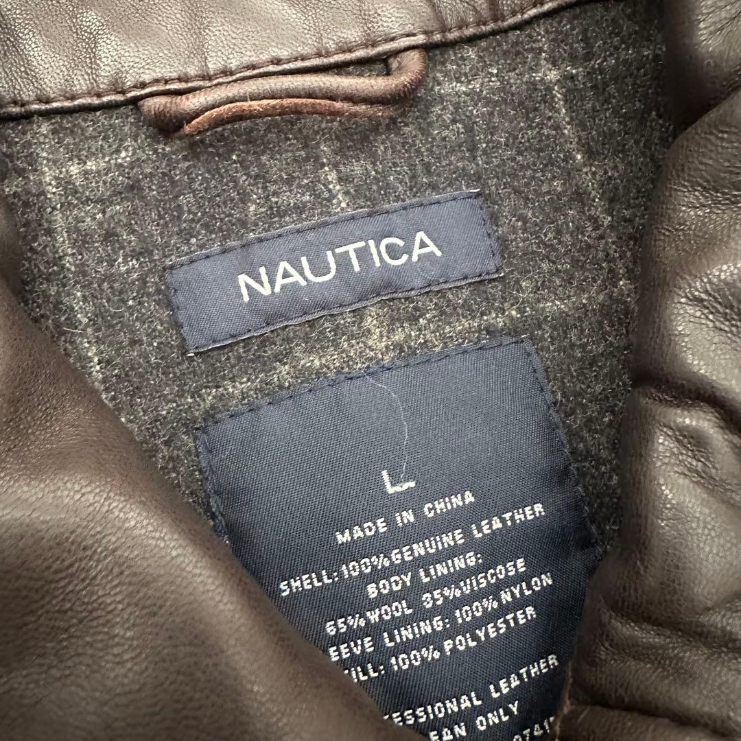 【NAUTICA】ラムレザー ジャケット / Brown / L